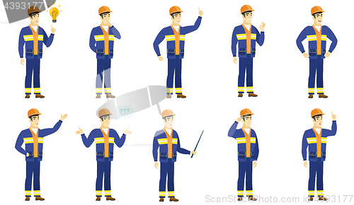 Image of Vector set of builder characters.