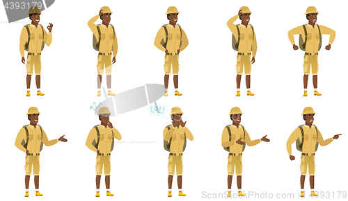 Image of Vector set of traveler characters.