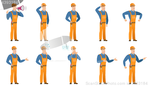 Image of Vector set of builder characters.