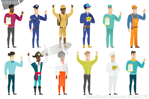 Image of Vector set of professions characters.