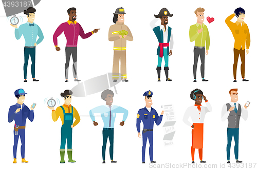 Image of Vector set of professions characters.