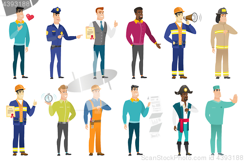Image of Vector set of professions characters.