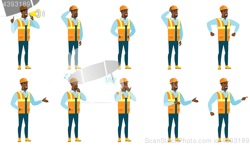 Image of Vector set of builder characters.