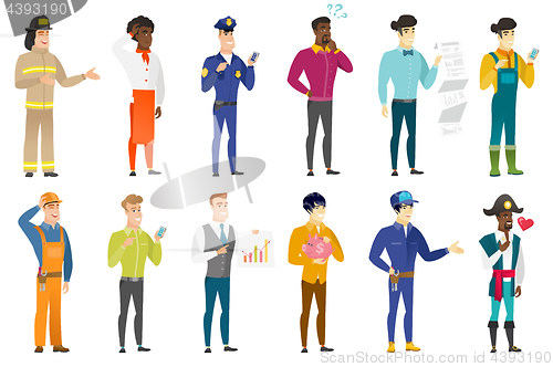 Image of Vector set of professions characters.