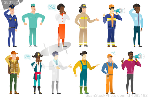 Image of Vector set of professions characters.