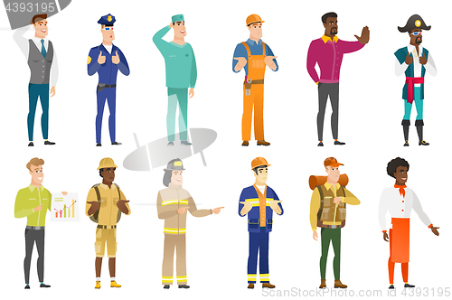 Image of Vector set of professions characters.