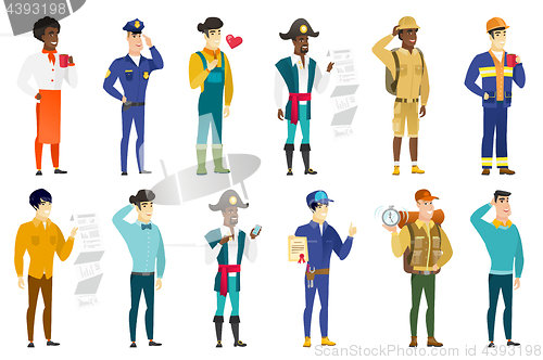 Image of Vector set of professions characters.