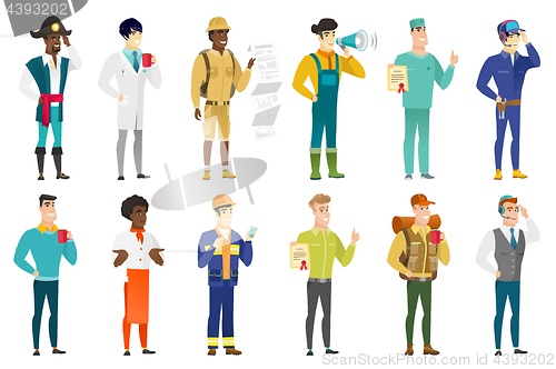 Image of Vector set of professions characters.