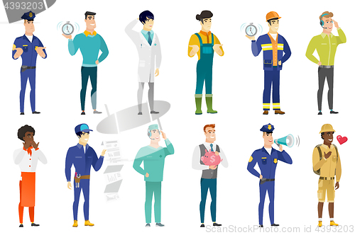 Image of Vector set of professions characters.