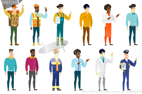 Image of Vector set of professions characters.