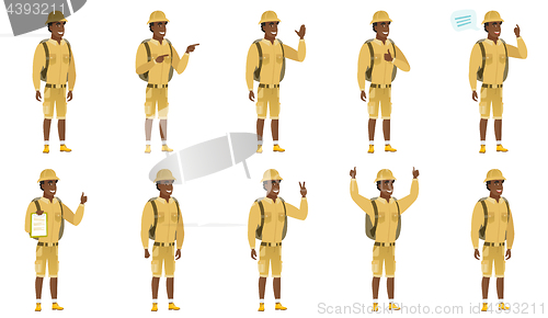 Image of Vector set of traveler characters.