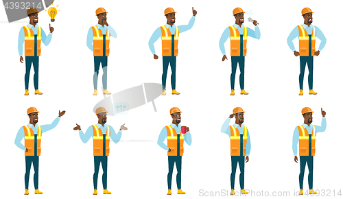 Image of Vector set of builder characters.