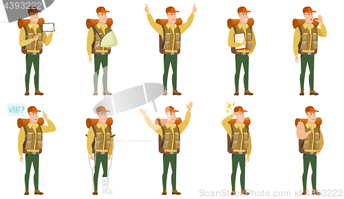 Image of Vector set of traveler characters.