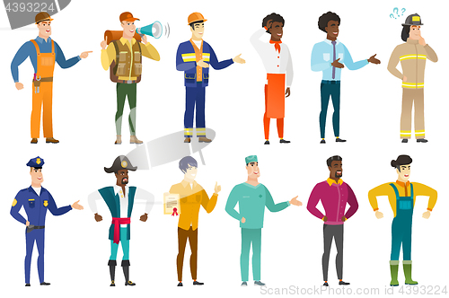 Image of Vector set of professions characters.