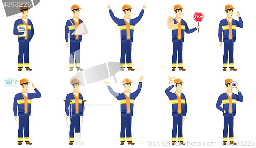 Image of Vector set of builder characters.