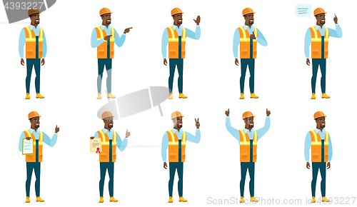 Image of Vector set of builder characters.