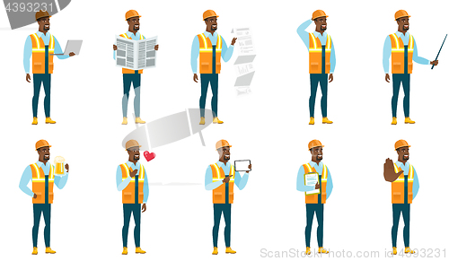 Image of Vector set of builder characters.