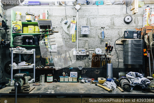 Image of Interior of mechanic workshop