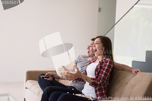 Image of young handsome couple enjoying free time