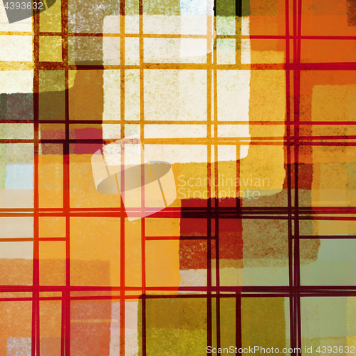 Image of abstract lines and paint squares pattern