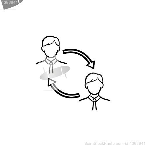 Image of Employee turnover hand drawn sketch icon.