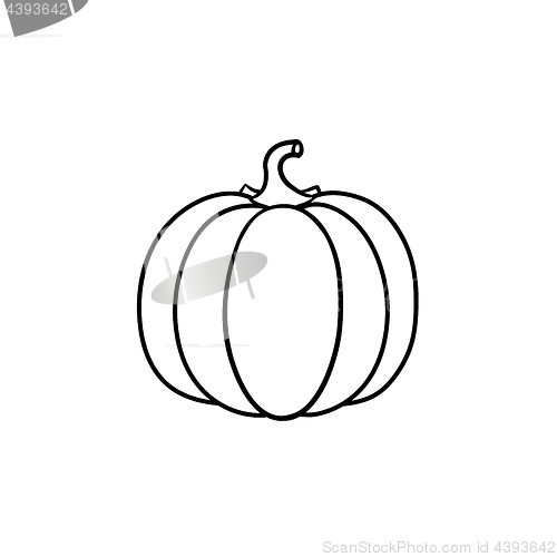 Image of Pumpkin hand drawn sketch icon.