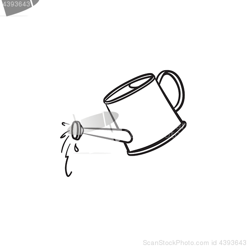 Image of Watering can hand drawn sketch icon.