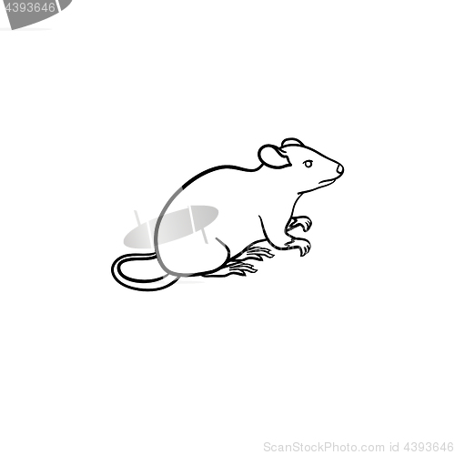 Image of Lab rat hand drawn sketch icon.