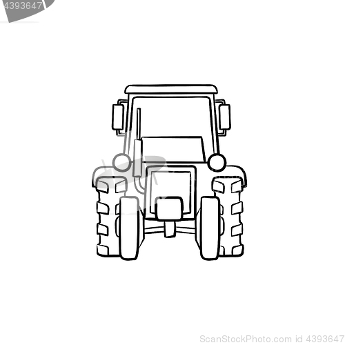 Image of Tractor hand drawn sketch icon.