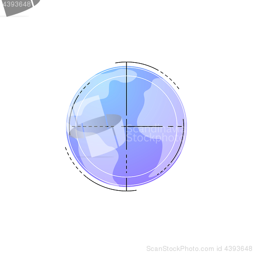 Image of Neon globe vector line icon.