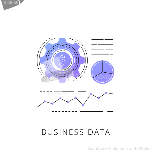 Image of Neon business data vector line icon.