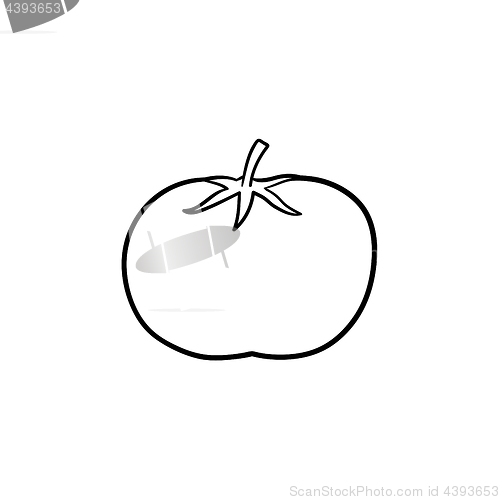Image of Organic tomato hand drawn sketch icon.