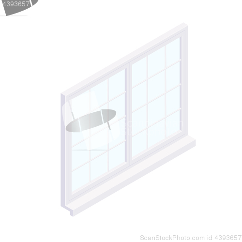 Image of Isometric facade square window frame illustration.