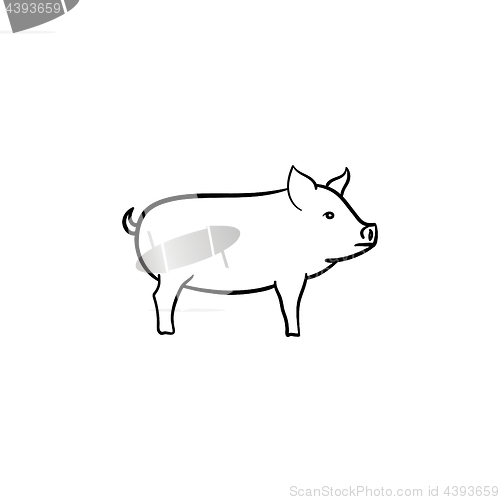 Image of Pig hand drawn sketch icon.