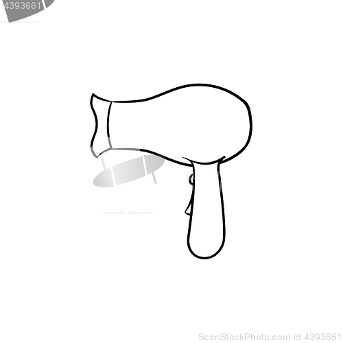 Image of Hair dryer hand drawn sketch icon.