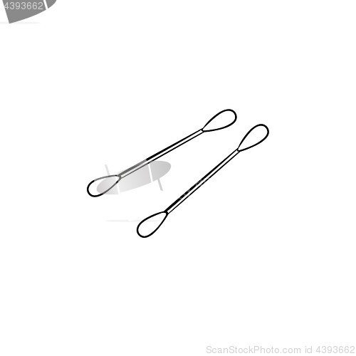 Image of Cotton buds hand drawn sketch icon.