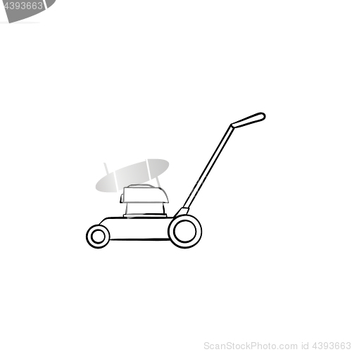 Image of Mower hand drawn sketch icon.