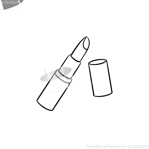 Image of Lipstick hand drawn sketch icon.