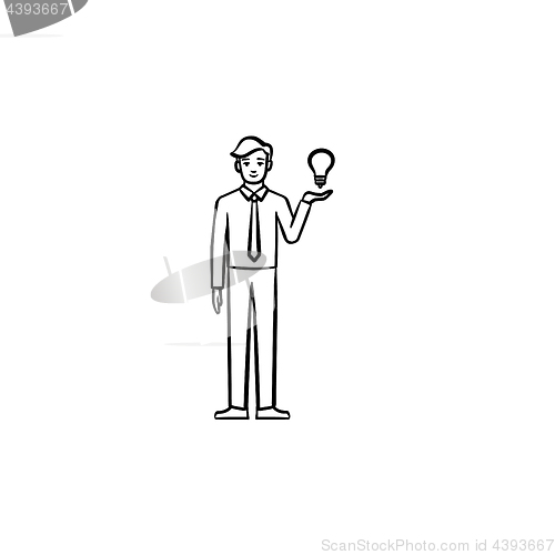 Image of Business idea hand drawn sketch icon.
