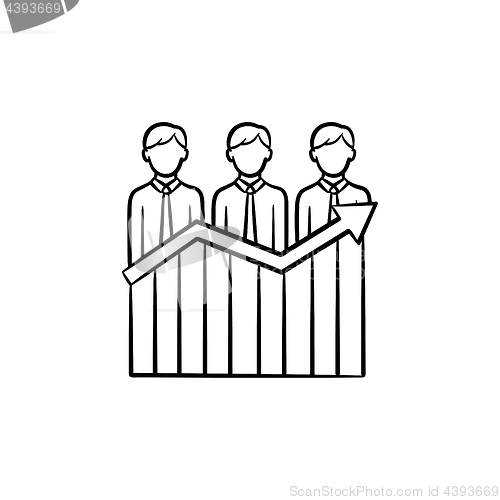 Image of Businessmen success hand drawn sketch icon.