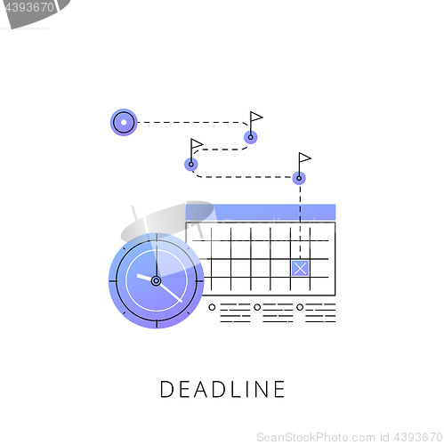 Image of Neon deadline vector line icon.
