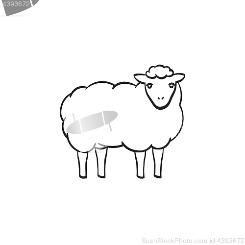 Image of Sheep hand drawn sketch icon.