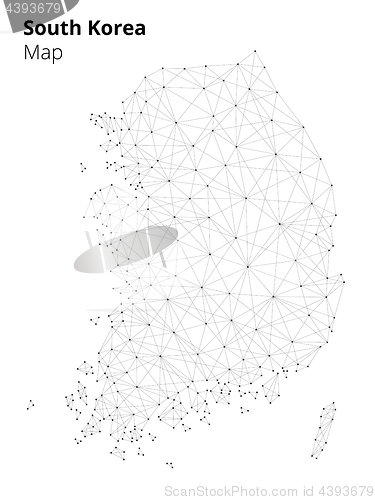 Image of South korea in blockchain technology network style