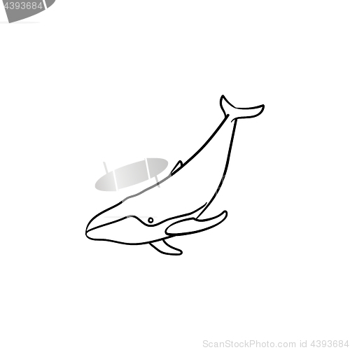Image of Whale hand drawn sketch icon.