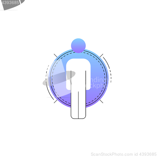 Image of Neon businessman vector line icon.