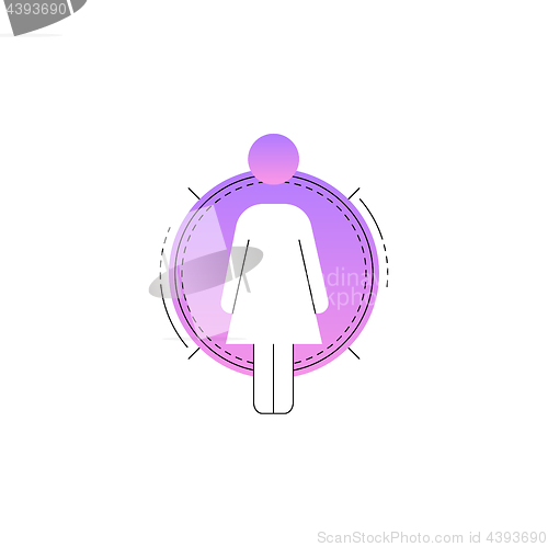 Image of Neon woman vector line icon.