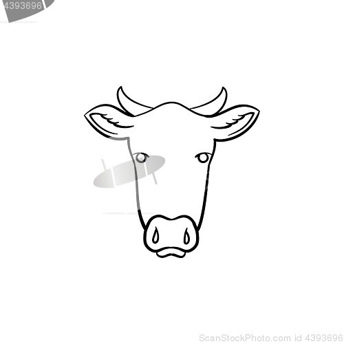 Image of Cow head hand drawn sketch icon.