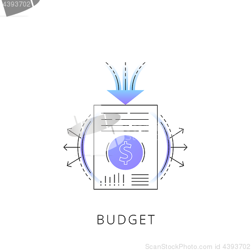 Image of Neon budget vector line icon.