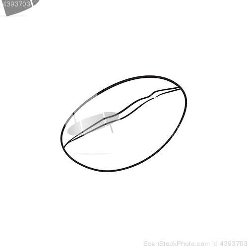 Image of Coffee bean hand drawn sketch icon.