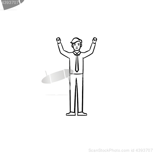 Image of Entrepreneur figure hand drawn sketch icon.